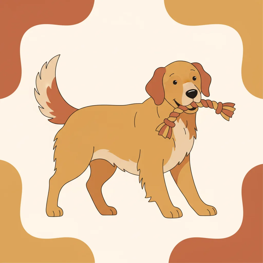 Cão feliz a brincar com corda — acessórios e brinquedos para cão